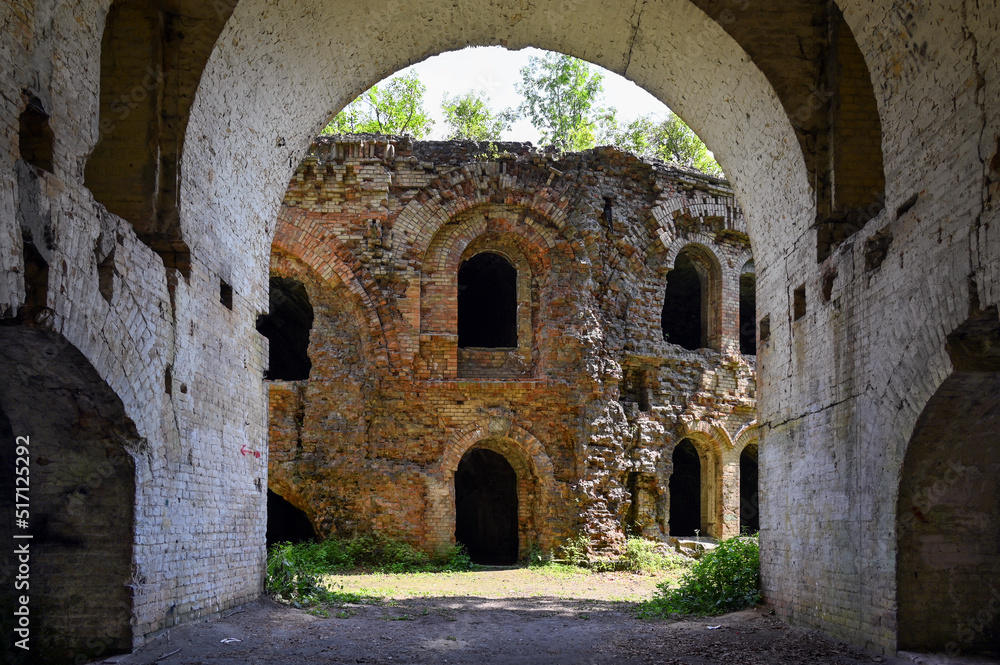 Protected from shells and bombs, the premises and barracks of an abandoned military fortification. Tarakanovsky fort