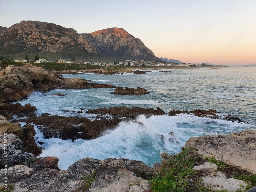 sunset on the coast of island