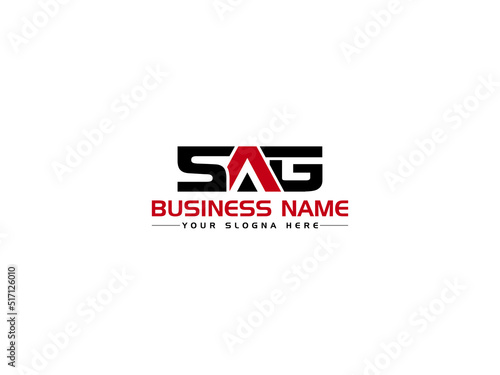 Minimalist SAG Logo Icon, Colorful SA s a g Logo Letter Vector Art With Creative Three Letter Unique Symbol Design