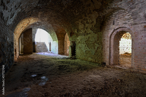 Protected from shells and bombs, the premises and barracks of an abandoned military fortification. Tarakanovsky fort