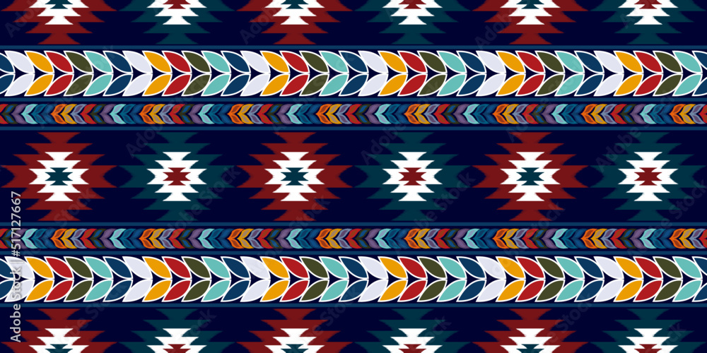 Abstract motif ethnic seamless pattern design. Aztec fabric carpet mandala ornaments textile decorations wallpaper. Tribal boho native turkey African traditional embroidery vector background 