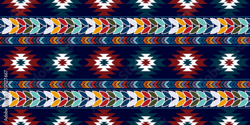 Abstract motif ethnic seamless pattern design. Aztec fabric carpet mandala ornaments textile decorations wallpaper. Tribal boho native turkey African traditional embroidery vector background 