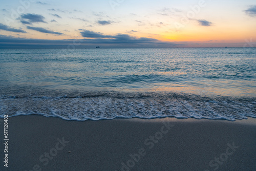 beautiful seascape with sea water on the summer beach