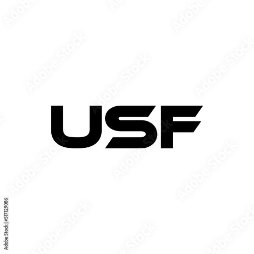 USF letter logo design with white background in illustrator, vector logo modern alphabet font overlap style. calligraphy designs for logo, Poster, Invitation, etc. © Aftab