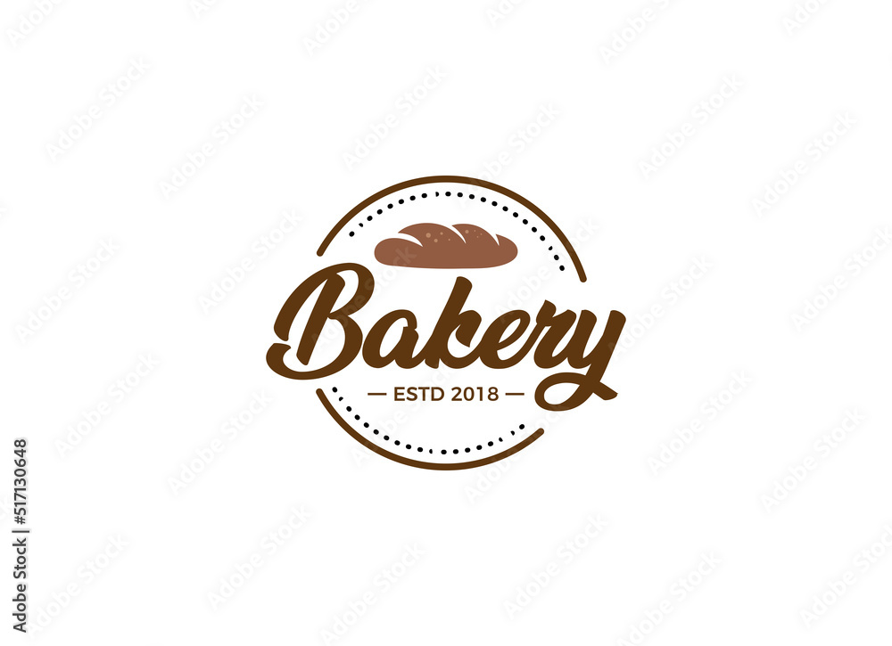 Fresh bread and bakery logo design concept. Croissant bakery logo ...
