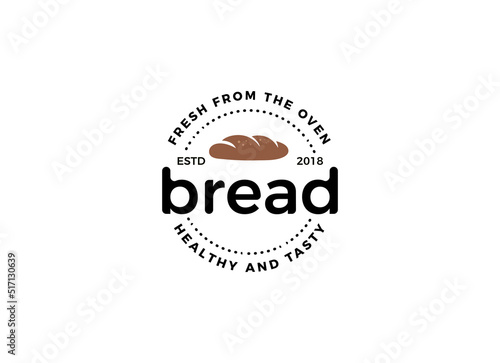 Fresh bread and bakery logo design concept. Croissant bakery logo