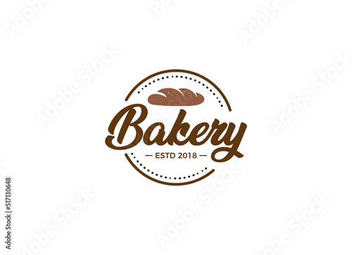 Fresh bread and bakery logo design concept. Croissant bakery logo