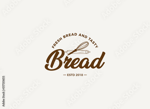 Fresh bread and bakery logo design concept. Croissant bakery logo