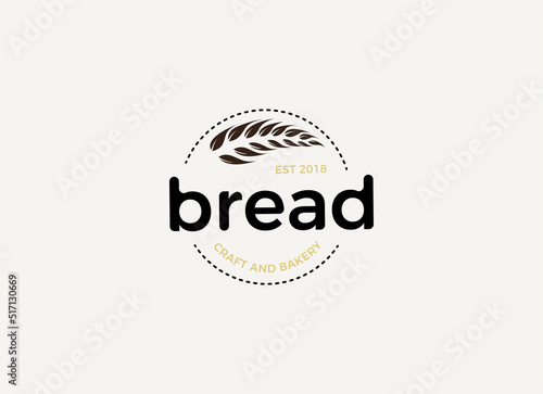 Fresh bread and bakery logo design concept. Croissant bakery logo