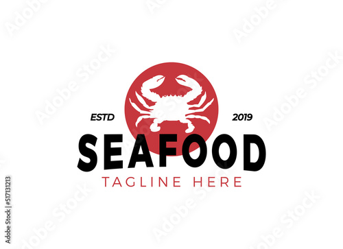 Seafood restaurant logo design template. Seafood restaurant label. 