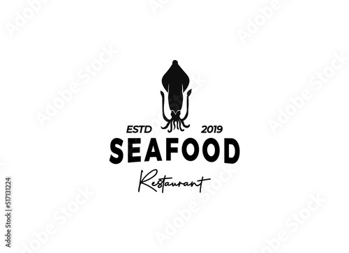 Seafood restaurant logo design template. Seafood restaurant label. 