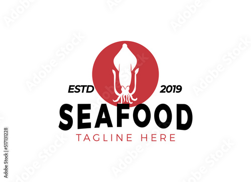 Seafood restaurant logo design template. Seafood restaurant label. 