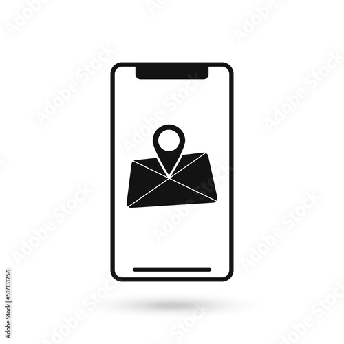 Mobile phone flat design with map marker icon. Free Download Mobile phone flat design with map marker icon. - GFXLoad