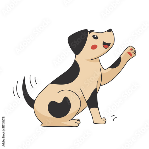 playful puppy icon. Cartoon playful dog vector