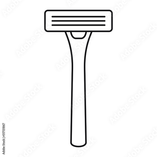 Shaving razor icon. Razor flat line icon. Expanded stroke.