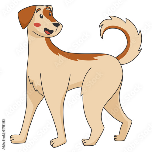 cute cartoon watch dog stand vector illustration