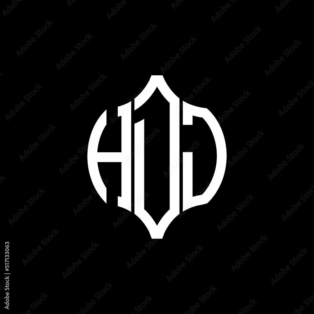HDJ letter logo. HDJ best black background vector image. HDJ Monogram ...