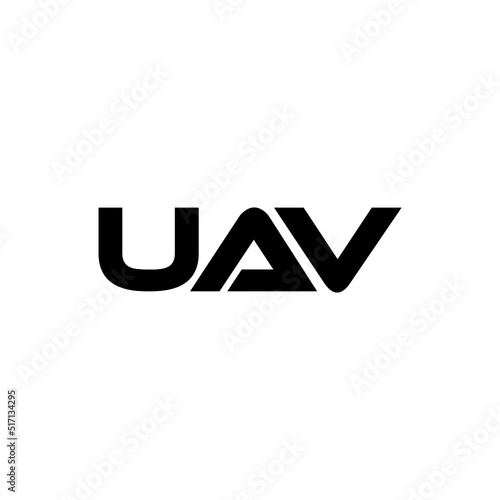 UAV letter logo design with white background in illustrator, vector logo modern alphabet font overlap style. calligraphy designs for logo, Poster, Invitation, etc.