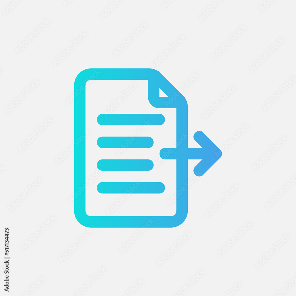 Export document icon in gradient style about text editor, use for website mobile app presentation Export document icon in gradient style about text editor, use for website mobile app presentation