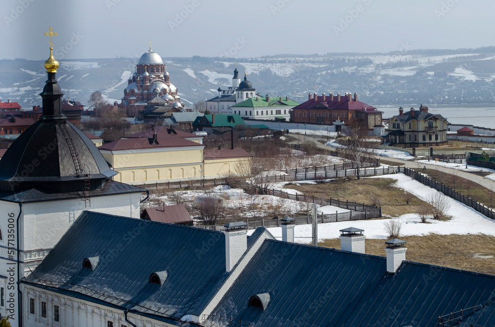 View from the bell tower of the Assumption Cathedral in Sviyazhsk Republic of Tatarstan Russia

