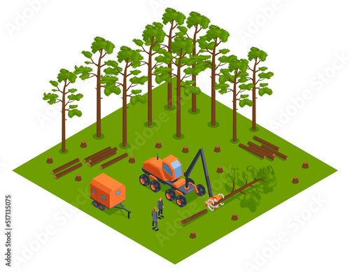 Isometric Deforestation Concept
