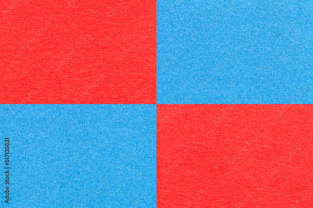 Texture of craft bright red and blue paper background with cells pattern. Structure of vintage kraft cerulean cardboard. Texture of craft bright red and blue paper background with cells pattern. Structure of vintage kraft cerulean cardboard.