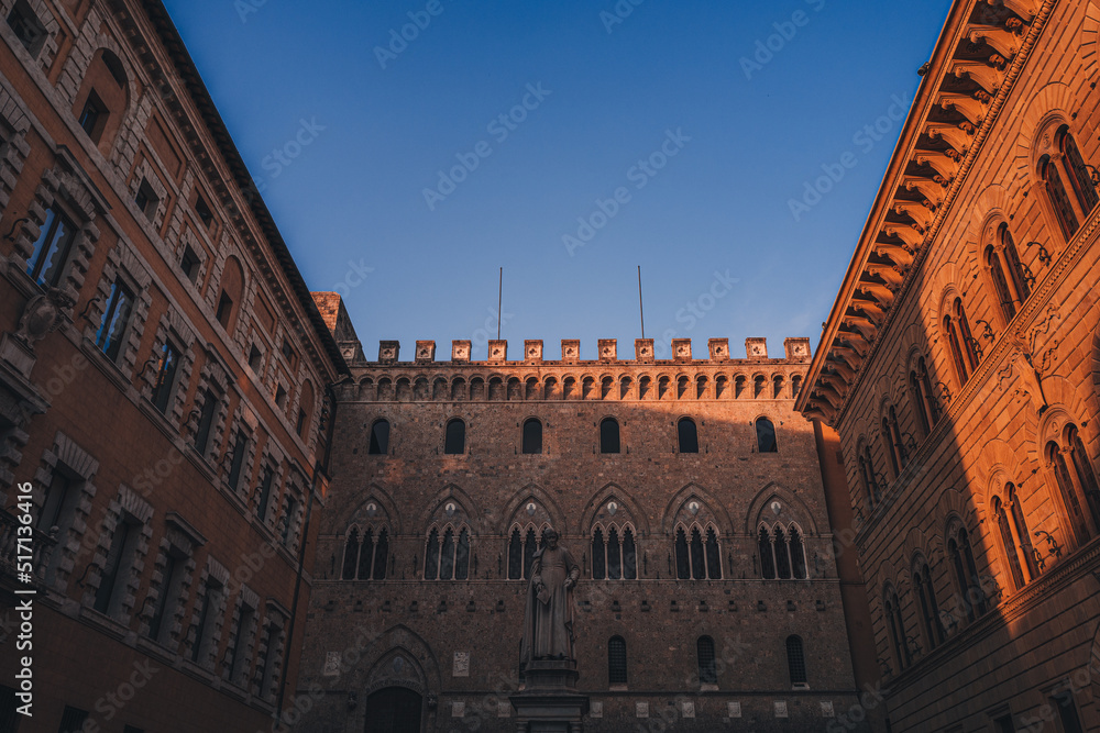 SIENA, ITALY-SEPTEMBER 2021: amazing architecture in the old city