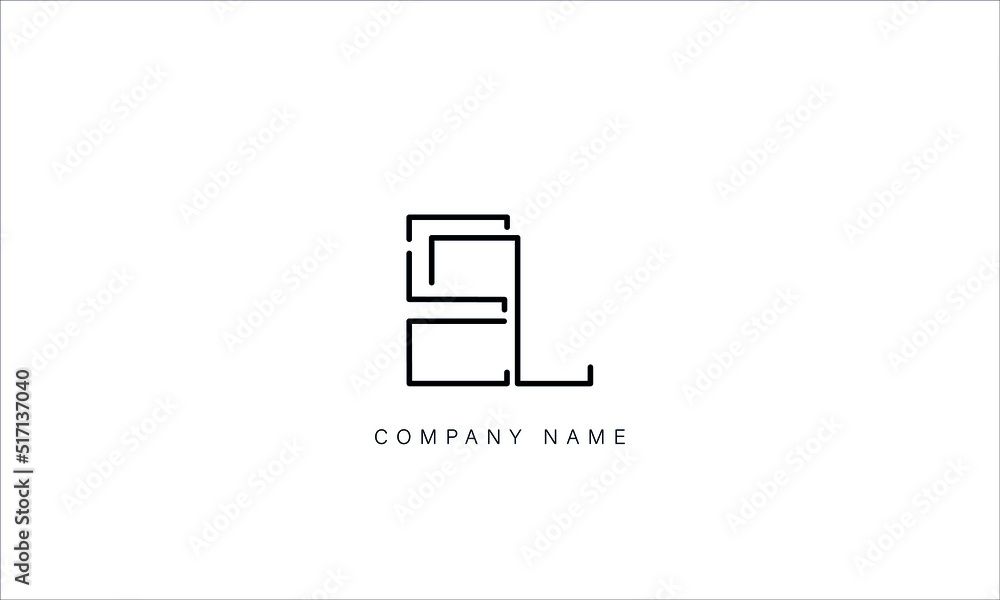 EL, LE Abstract Letters Logo Monogram - obrazy, fototapety, plakaty 