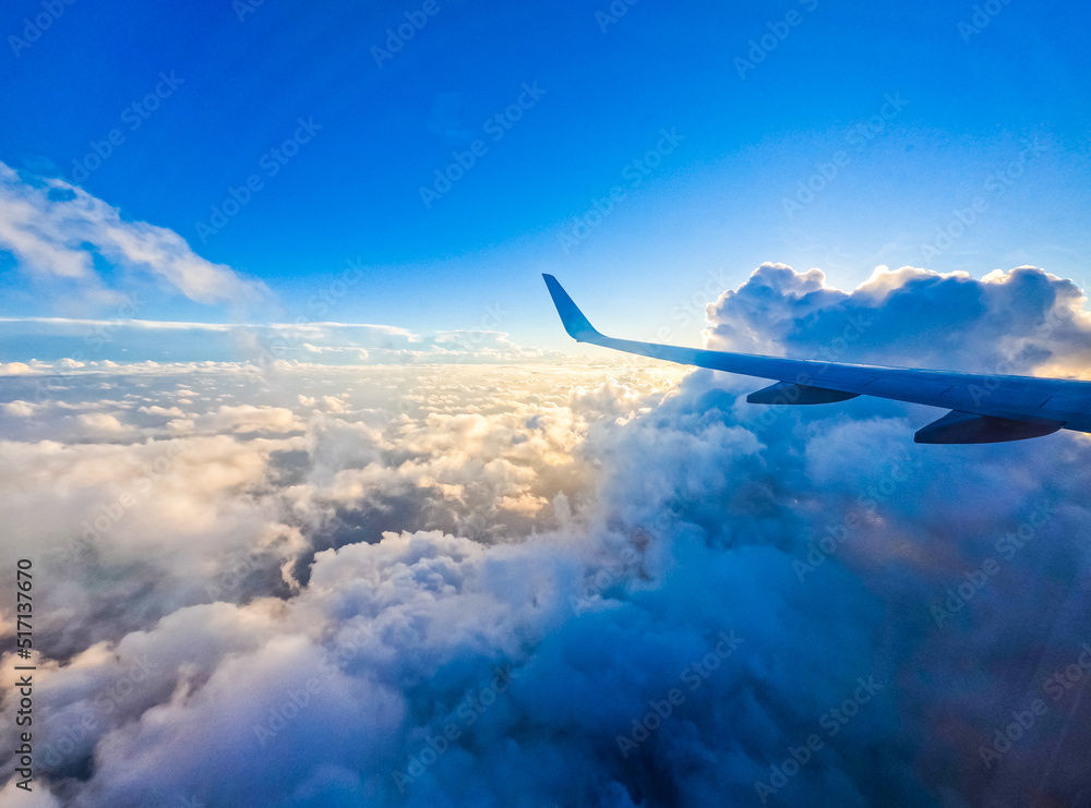 Obraz premium View from flying airplane window 