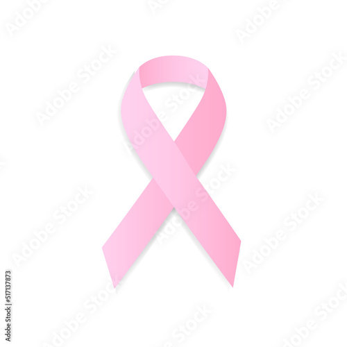Obraz na płótnie Pink breast cancer awareness ribbon, isolated on white w salonie