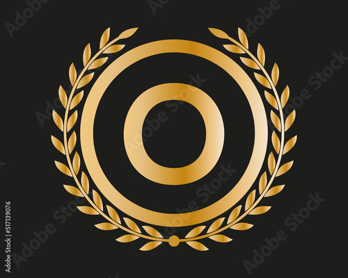 O Gold Letter Design Vector with Golden Luxury Colors and Monogram Design