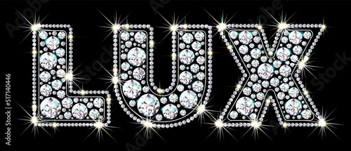 Letters LUX made from sparkling diamonds nector photo