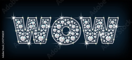 Letters WOW made from sparkling diamonds vector © olgadanilina