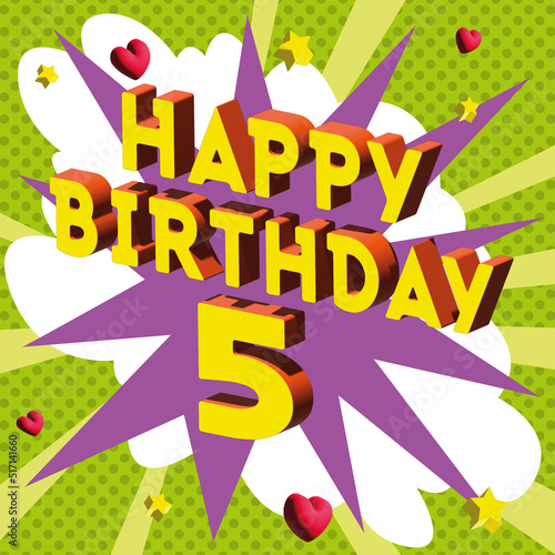 Carte Joyeux Anniversaire 5 ans 2023 3