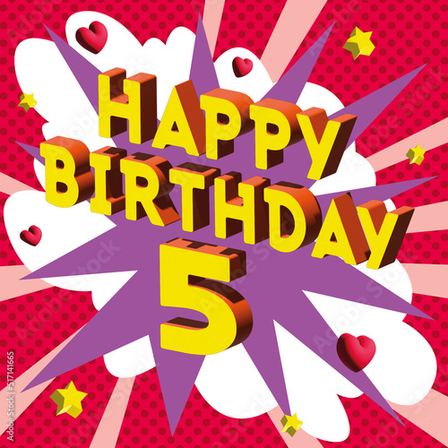 Carte Joyeux Anniversaire 5 ans 2023 4