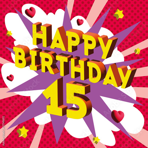 Carte Joyeux Anniversaire 15 ans 2023 4