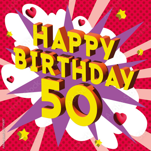 Carte Joyeux Anniversaire 50 ans 2023 4