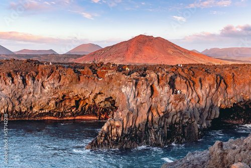 Obraz na płótnie Los Hervideros lava caves in Lanzarote island, Canary islands. w salonie