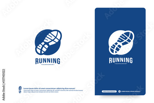 Running club logo template, Marathon tournament emblems design. Sport team identity, E-Sport badge vector illustrations