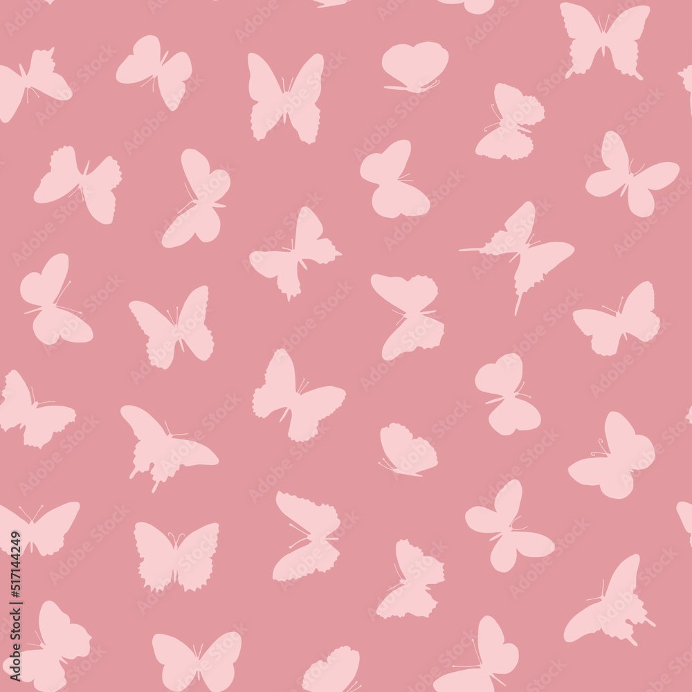 Butterfly collection vector silhouette seamless pattern Butterfly collection vector silhouette seamless pattern