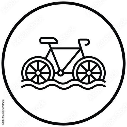 Water Tricycle Icon Style