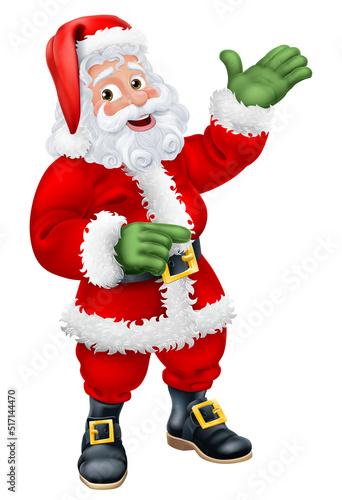 Cartoon Santa Claus Father Christmas Pointing
