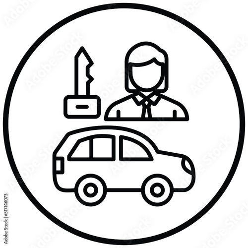 Car Saleswoman Icon Style