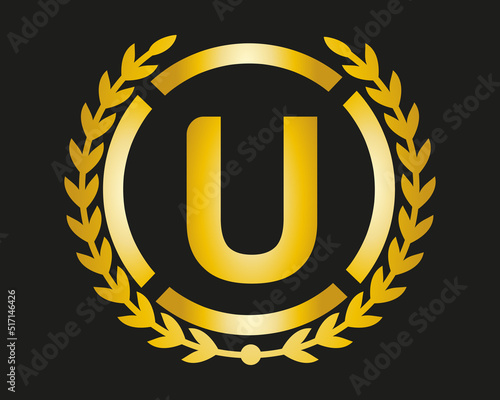 U Luxury Logo template in vector for Restaurant, Royalty, Boutique, Cafe, Hotel, Heraldic, Jewelry, Fashion and other vector illustration