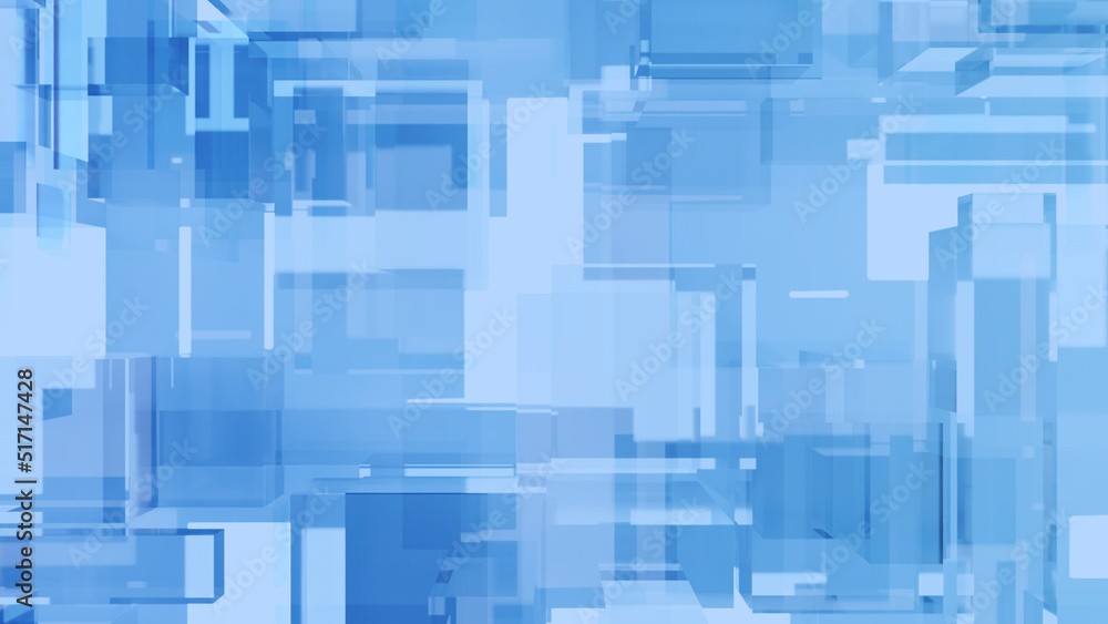 透明感と立体感のある青色の幾何学的な抽象イラスト 透明感と立体感のある青色の幾何学的な抽象イラスト