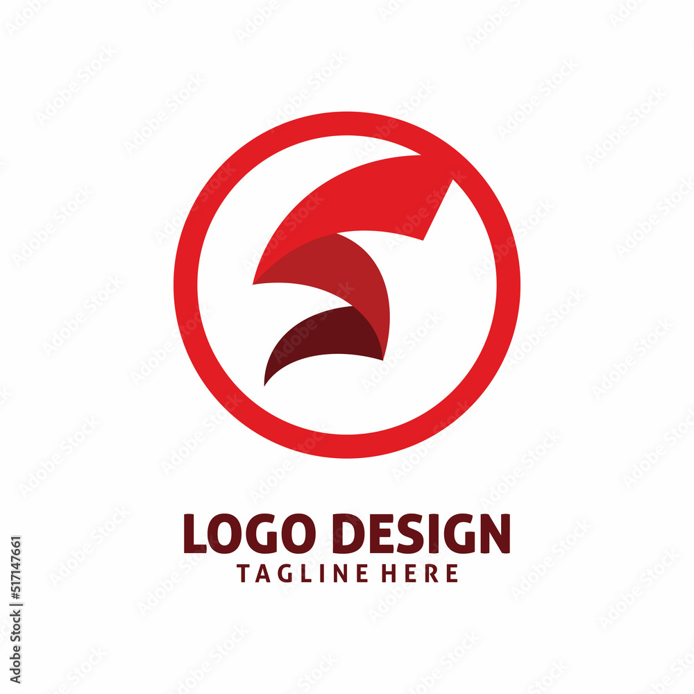 Fototapeta premium red circle letter s logo design