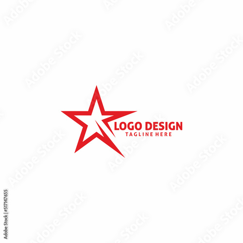 red star line art logo design