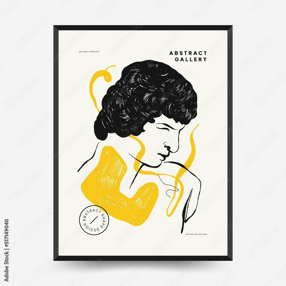 Antique statues vertical posters template. Modern card, wall art. Antique statues vertical posters template. Modern card, wall art.