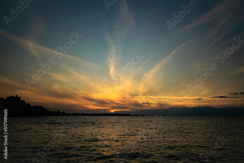 sunset over the river