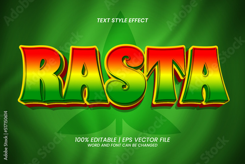 Rasta Text Effect Editable 3D Style